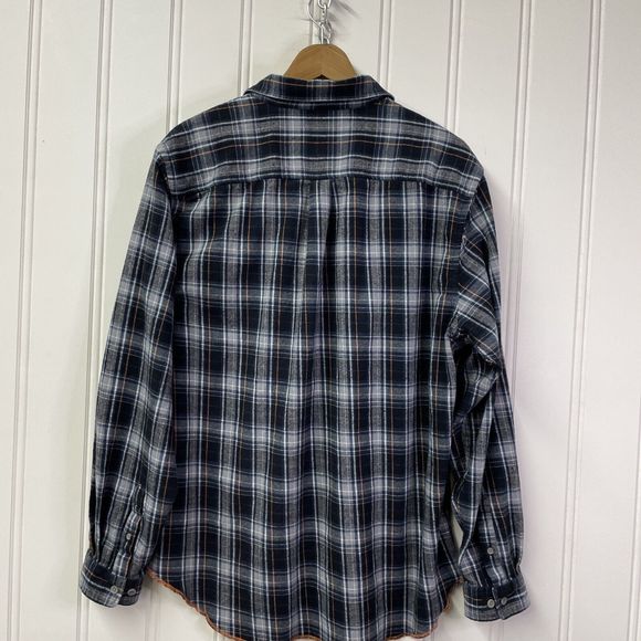 Carbon 2 Cobalt Men Long Sleeve Button Plaid Check Cotton Flannel Shirt Size L - Picture 8 of 8